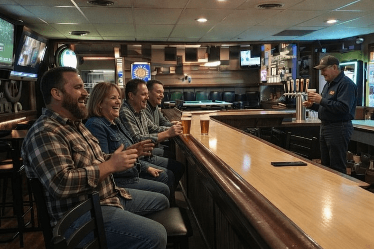 Regulars at Patrick's Pub bar