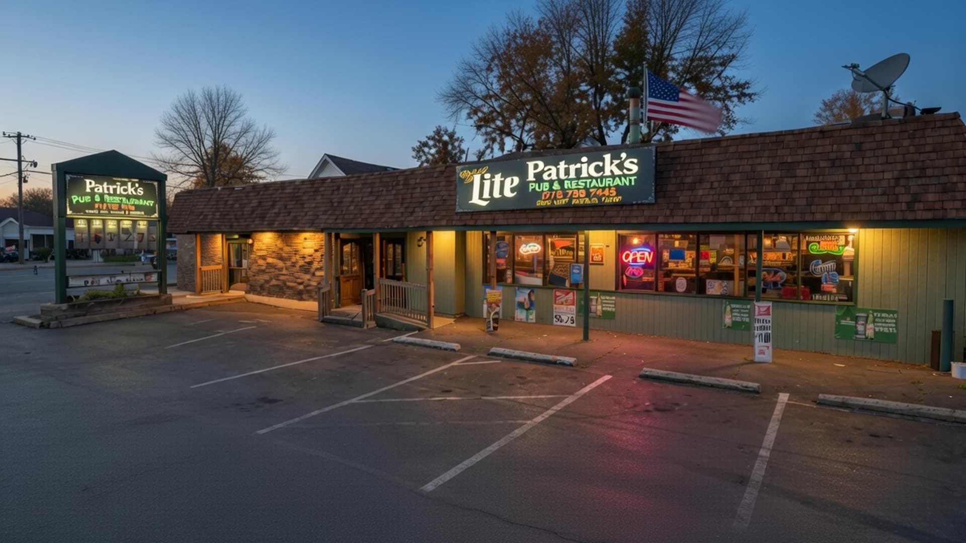 Patrick's Pub at dusk